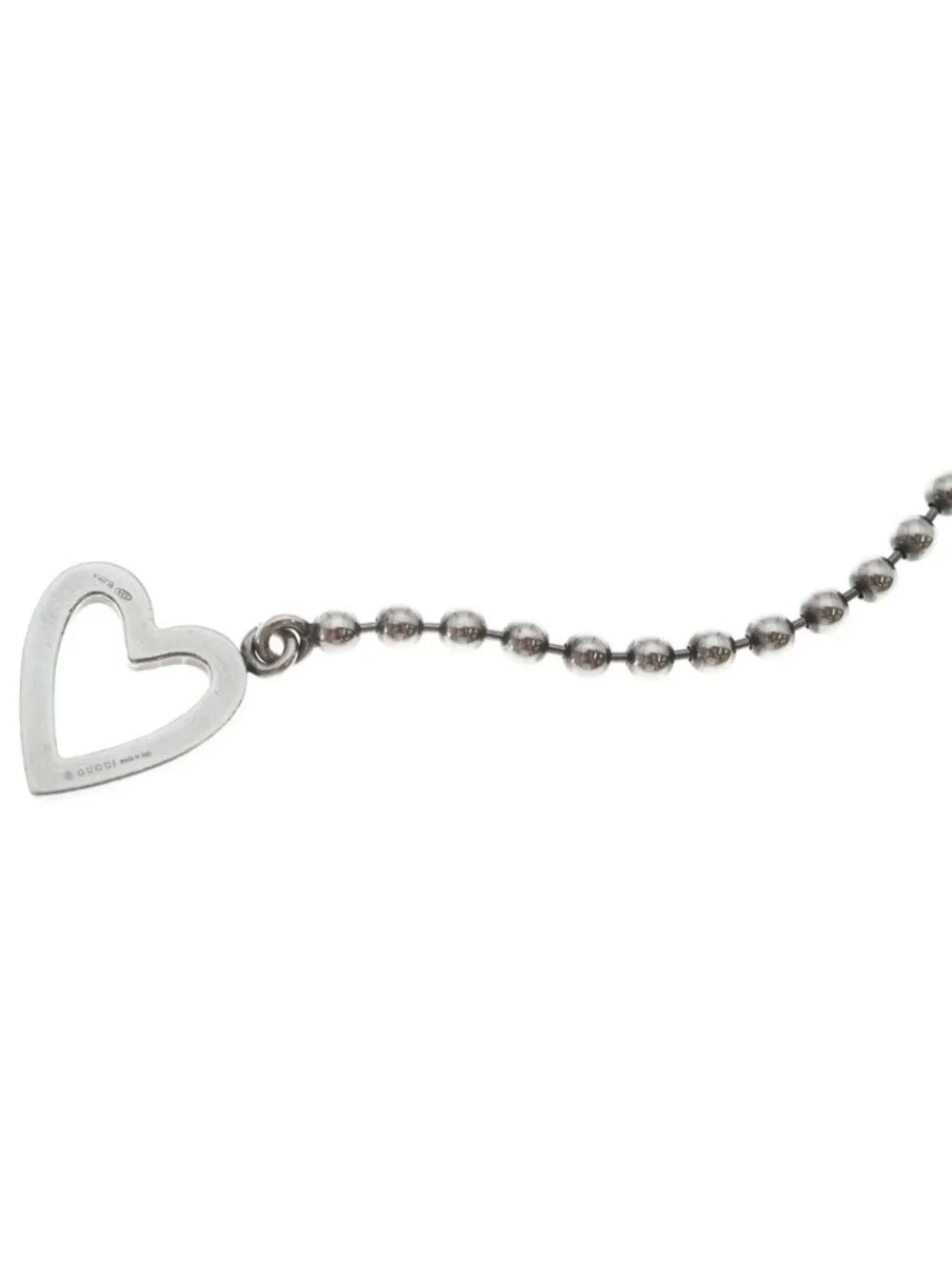 Gucci Heart Ball Chain Pendant Silver